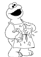 A coloring page of sesame street